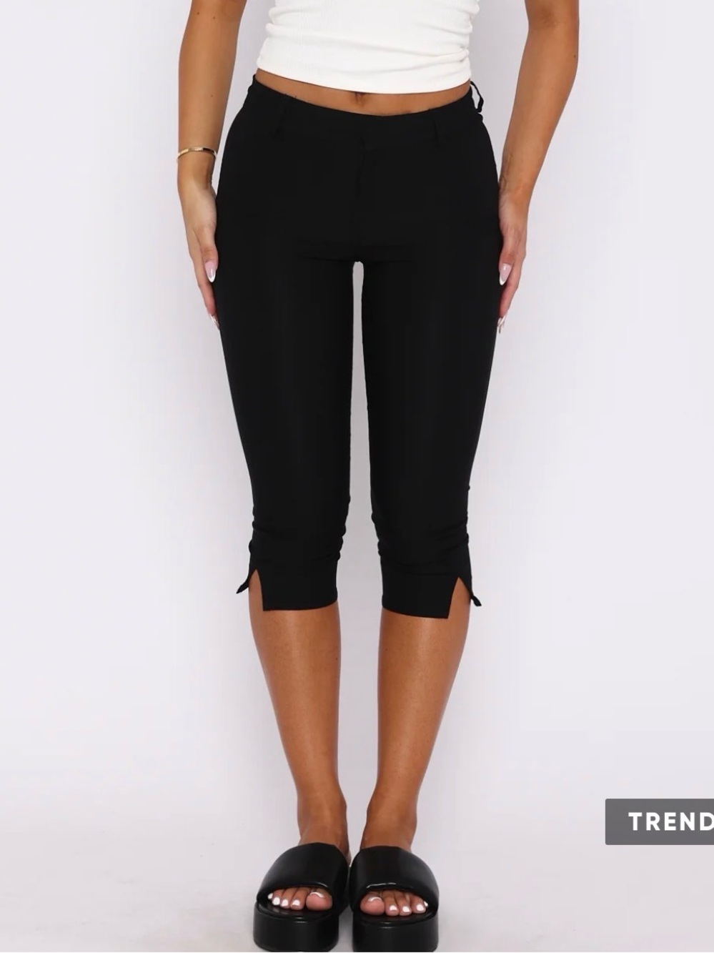NWT White Fox Boutique Black Capri
